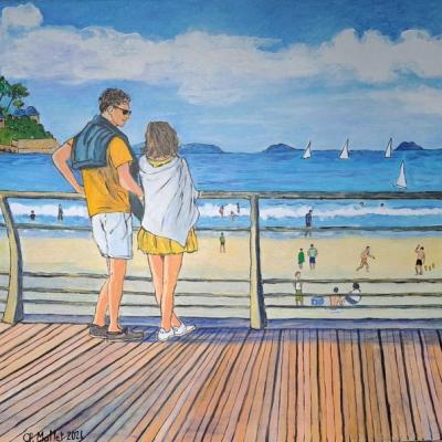 Couple au bord de la mer 