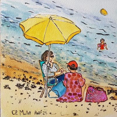  Conversation sous le parasol