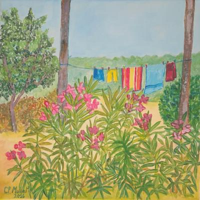 Le linge sèche au soleil