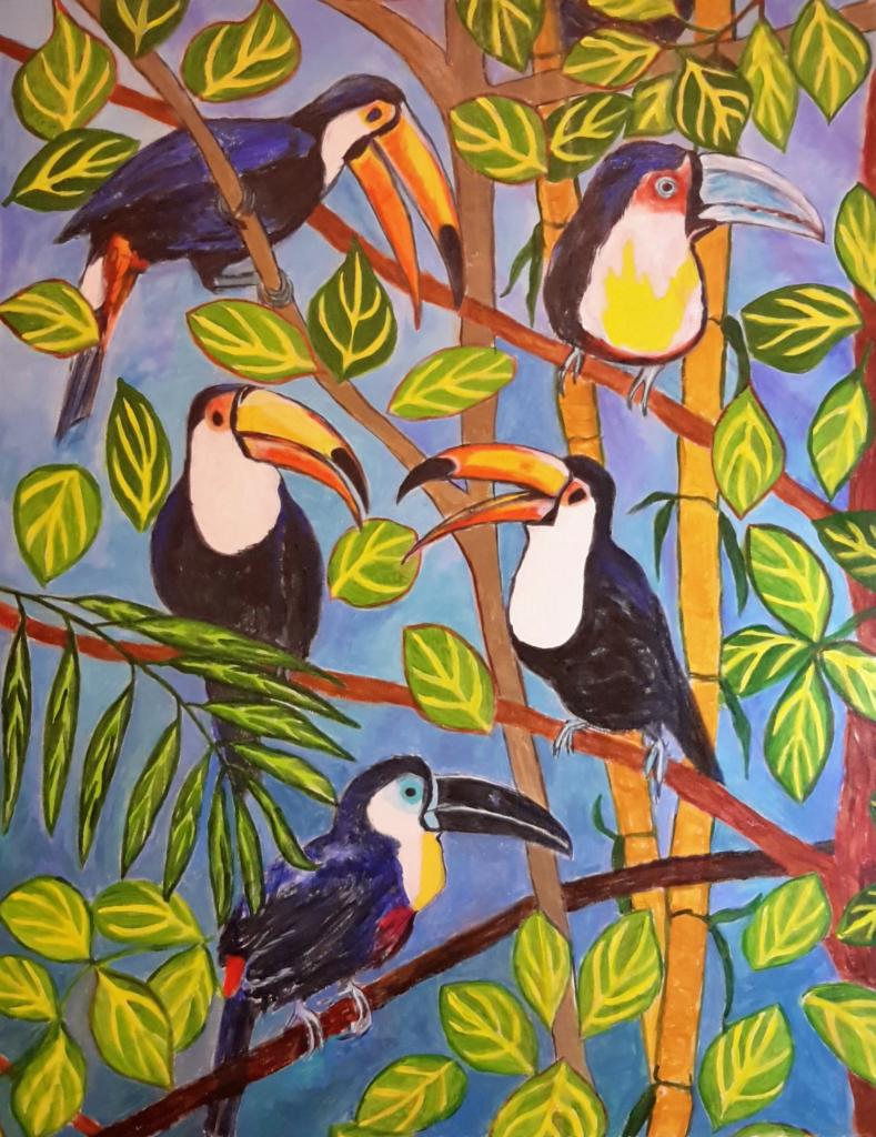 Tryptique Toucans Milieu