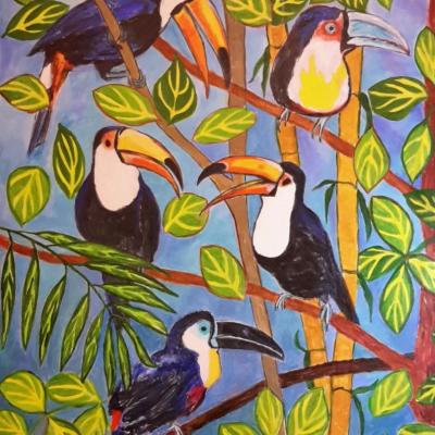 Tryptique Toucans Milieu