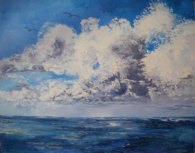 Cumulus sur la mer claire mallet